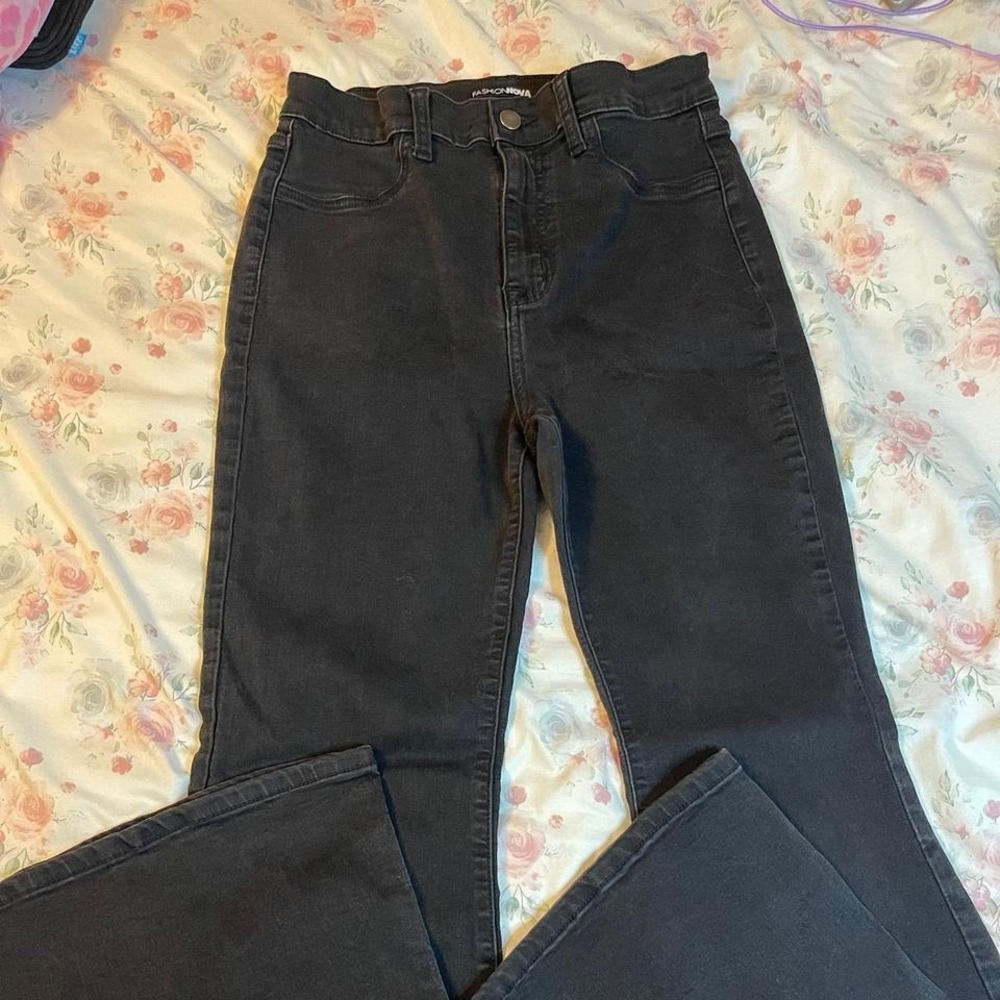Fashion Nova Women's Jeans Size‎ 11 Black High Rise Stretch Denim Skinny Fit